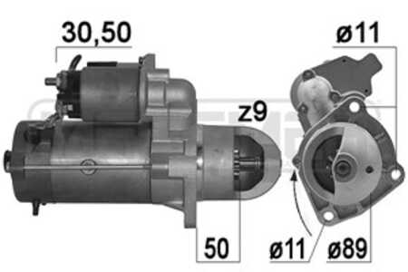 Startmotor, mercedes-benz vario buss [b670], vario flak/chassi [b670, b668, b667], vario lok, vario skåp [b667, b670, b668], va