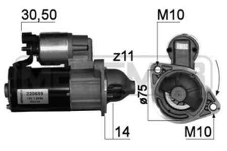 Startmotor, hyundai i10 i, i10 ii, i20 i, kia picanto ii, rio iii, rio sedan iii, 36100-03300, 36100-03400