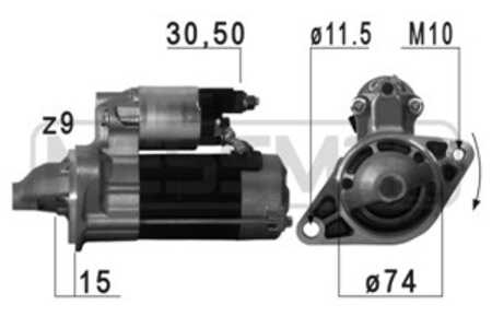 Startmotor, toyota auris, corolla sedan, rav 4 iii, rav 4 iv, yaris, 28100-37020, 28100-37021, 28100-37030, 28100-37031, 28100-