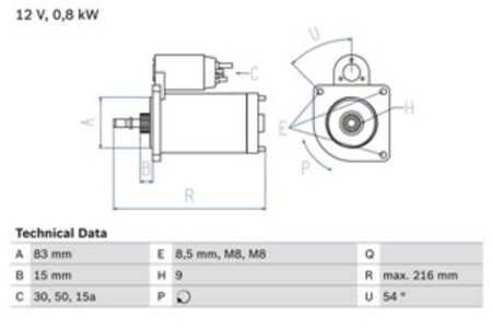 Startmotor, vw derby, golf ii, golf cabriolet i, golf van ii, jetta ii, polo classic, polo ii, polo coupé, polo skåp/halvkombi,