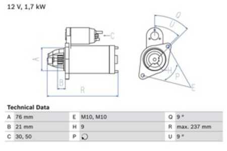 Startmotor, alpina b7, bmw 5 [e60], 5 touring [e61], 6 [e63], 6 cabriolet [e64], 7 [e65, e66, e67], x5 [e53, e70], 12 41 7 525 