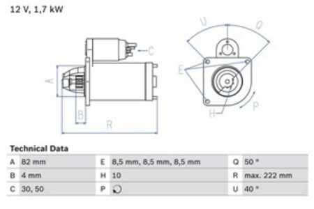 Startmotor, opel,vauxhall, 12 02 283, 1202594, 55352882, 55585238, 6202073, 93169020, 93169021, 9562203, M 001 T 30171, M 001 T