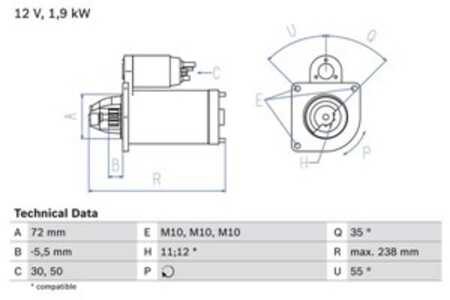 Startmotor, citroën,ds,fiat,peugeot, 5802 EF, 5802 Z5, 5802 Z6, 5802 Z7, 9555 507 680, 96 471 579 80, 9646 972 280, 9648 242 18