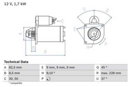 Startmotor, alfa romeo,fiat,lancia,opel,saab,vauxhall, 468223543, 46823543, 51782321, 51832954, 55192482, 55195211, 55353857, 5