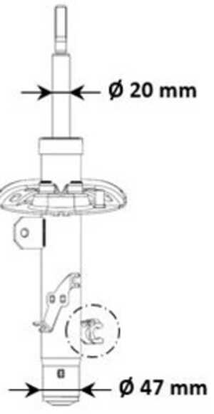 Stötdämpare, framaxel vänster, citroën c3 iii, c3 van iii, c4 cactus, c4 cactus van, 9811371280, 9820202780, 9820948680, 982748