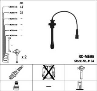 Tändkabelsats, Cylinder 1, chrysler,mitsubishi, 0000927101, 0000927601, 156703, A0000927101, A0000927601, MD 334 043, MD338624