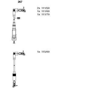 Tändkabelsats, vw golf ii, jetta ii, transporter buss iii, transporter flak/chassi iii, transporter skåp iii, vento