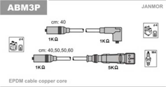 Tändkabelsats, audi 80 b2 sedan, 80 b3 sedan, 80 b4 avant, 80 b4 sedan, coupe b2, coupe b3, 052998031, 056998031, 059998031, 17