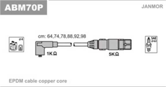 Tändkabelsats, ford galaxy i, vw golf iii, passat b3/b4, passat b3/b4 variant, sharan, vento, 021 905 409 F, 021 905 409 J, 021