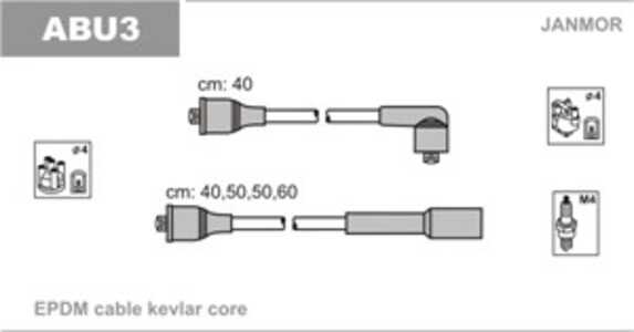 Tändkabelsats, audi 80 b2 sedan, 80 b3 sedan, 80 b4 avant, 80 b4 sedan, coupe b2, coupe b3, 052998031, 056998031, 059998031, 17