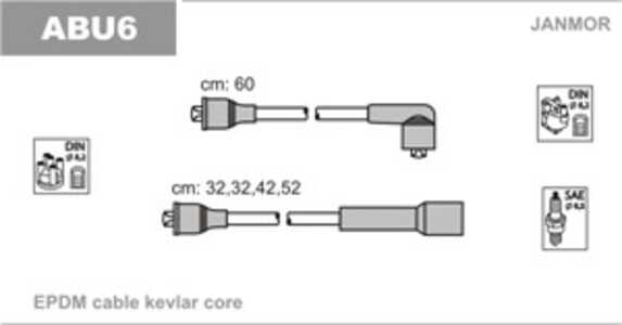 Tändkabelsats, audi 100 c1 coupé, 100 c1 sedan, 50, 80 b1 sedan, 80 b2 sedan, vw passat b2, passat b2 variant, 056998031A, 1719