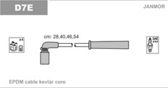 Tändkabelsats, chevrolet nubira sedan, daewoo kalos, lanos, lanos sedan, nubira, nubira sedan, nubira wagon