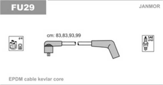 Tändkabelsats, ford escort vi, escort sedan vi, escort turnier vi, fiesta iv, fiesta skåp/stor limousine, ka, mazda 121 iii