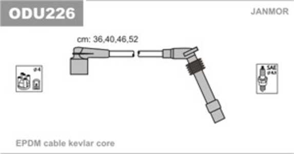 Tändkabelsats, opel corsa b, omega b, omega b kombi, vectra b, vectra b halvkombi, vectra b kombi, 1612597, 1612608, 1612657, 1