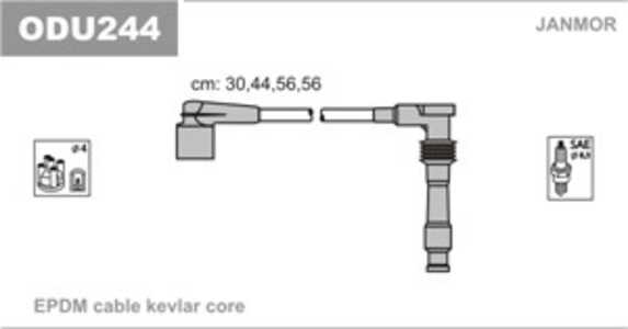 Tändkabelsats, opel,vauxhall, 1282146, 1282147, 1282153, 1282154, 1282155, 1282156, 1612552, 1612561, 90518760, 90518761