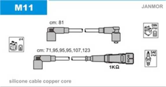 Tändkabelsats, mercedes-benz cabriolet [w111, w112], g-klass [w460], s-klass [w116], sl [r107], 1101504018