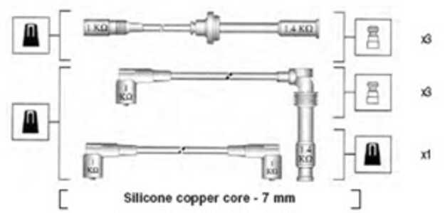 Tändkabelsats, alfa romeo 164, gtv, spider, 60609831, 60808240