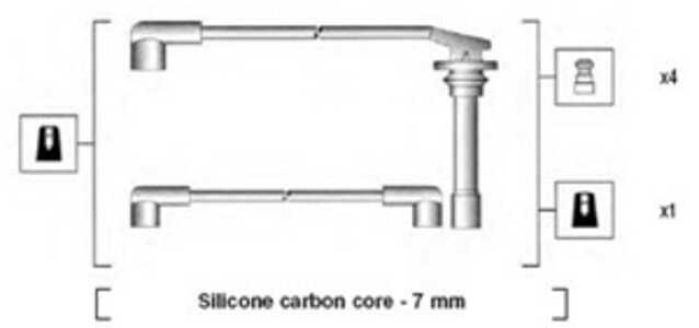 Tändkabelsats, nissan sunny ii, sunny hatchback ii, 22440 71J26, 22440 71Y26, 22450 74Y25, 22450-71J26, 22450-74Y26