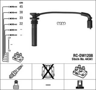 Tändkabelsats, chevrolet aveo / kalos halvkombi, aveo / kalos sedan, aveo halvkombi, aveo sedan, spark, 25 183 557, 25183557, 9