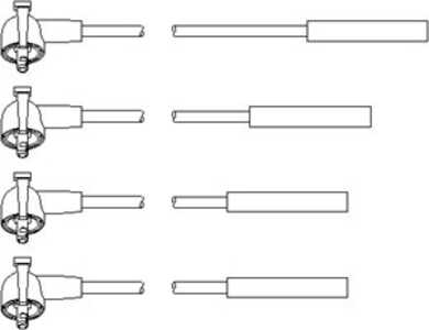 Tändkabelsats, ford, 6 183 223, 6 831 197S, 6 831 200, 6 831 203, 89BF12283AE, 89BF12284AE, 89BF12286AE, 89BF12287AC