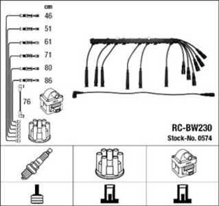 Tändkabelsats, bmw 3 [e30], 5 [e28], 7 [e23], 1 705 714, 1 710 631, 12 12 1 705 714, 12 12 1 710 631, 1705714