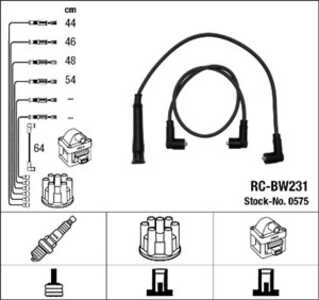 Tändkabelsats, bmw 3 [e21, e30], 5 [e12, e28], 1 705 697, 12 12 1 705 697