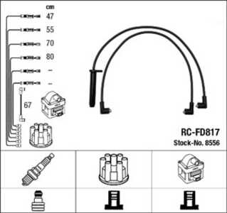 Tändkabelsats, ford scorpio i, scorpio sedan i, scorpio turnier i, sierra ii, sierra halvkombi ii, sierra turnier ii, 61 86 107