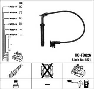 Tändkabelsats, ford escort iv, escort v, escort cabriolet iv, escort cabriolet v, escort turnier v, fiesta iii, orion ii, orion