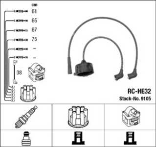 Tändkabelsats, honda,nissan,triumph, 32700-634000, 32700-634013, 32700-634023, 32700-634670, 32700-634671