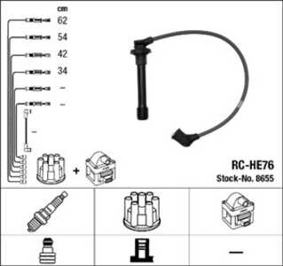 Tändkabelsats, honda accord vi, civic coupé v, crx iii, hr-v, 32700-P7A-J01, 32700-PEJ-004, 32700-PEL-004, 32722-P07-000, 5-860