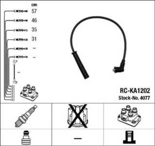 Tändkabelsats, kia rio halvkombi, rio sedan, 7 775 810