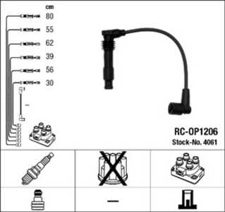 Tändkabelsats, opel omega b, omega b kombi, sintra, vauxhall omega, sintra, 16 12 603, 16 12 619, 90 491 944, 90 493 032