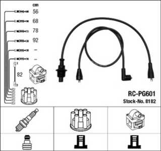 Tändkabelsats, peugeot 205 i, 205 ii, 305 ii, 305 break ii, 309 i, 309 ii, 405 i, 405 break i, 5967.C3, 5967.K7