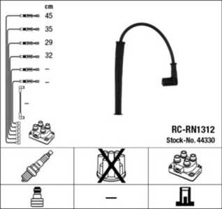 Tändkabelsats, nissan kubistar skåp, renault clio ii, kangoo, twingo i, twingo ii, 22450-00Q0A, 22450-00Q0C, 22450-QAA, 8200486