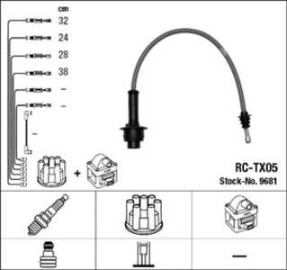 Tändkabelsats, toyota hilux pick-up iv, hilux pick-up v, liteace buss, liteace skåp, model f, 90919-21316