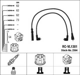 Tändkabelsats, volvo 240, 240 kombi, 340-360, 340-360 sedan, 740, 740 kombi, 760, 1306 696-4, 2708 00-6, 2708 98-0, 2721 93-4