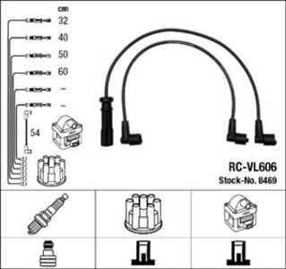 Tändkabelsats, honda accord iv, volvo 240, 240 kombi, 740, 740 kombi, 940, 940 ii, 940 kombi, 940 kombi ii, 1655952, 2714 83-0,