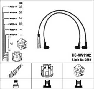 Tändkabelsats, audi,vw, 056 998 031 A, 171 998 031 B, 321 998 031 A, 321 998 031, 569 980 31