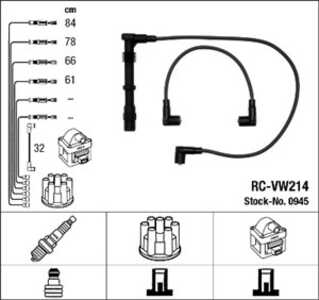 Tändkabelsats, seat cordoba, ibiza ii, toledo i, vw golf ii, golf iii, jetta ii, passat b3/b4, passat b3/b4 variant, scirocco, 