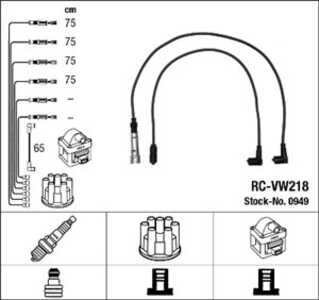 Tändkabelsats, audi 100 c1 sedan, 100 c2 avant, 100 c2 sedan, seat leon, toledo ii, vw golf ii, passat b2 variant, 321 998 031 