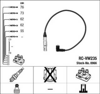 Tändkabelsats, vw bora i, golf iv, golf variant iv, passat b5, passat b5 variant, 071 905 409 D, 071 905 409 E, 071 905 409 F