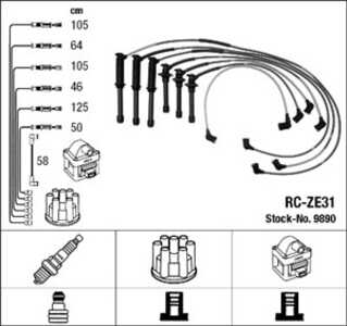 Tändkabelsats, mazda xedos 6, 8BGP-18-140A, 8BGP-18-140B, KF01-18-150B, ZE3118140