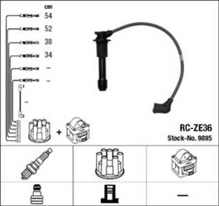 Tändkabelsats, mazda 323 c v, 323 f v, mx-3, 0000-18-136A, B6BF-18-140A, B6BF18140B