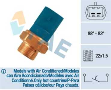 Temperaturswitch, kylarfläkt, citroën,opel, 1264.50, 1307077080, 1341028, 220 330 86 07 S2, 220 330 86 07, 220 330 91 07 S2, 22