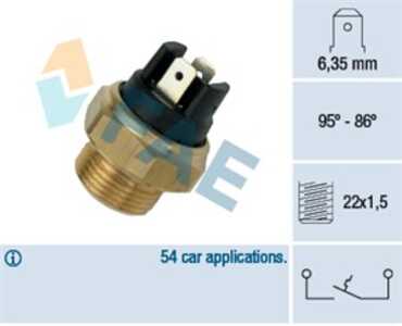 Temperaturswitch, kylarfläkt, peugeot 205 i, 205 ii, 205 cabriolet i, 205 skåp/halvkombi, 0012812300, 0013255100, 0013265100, 1