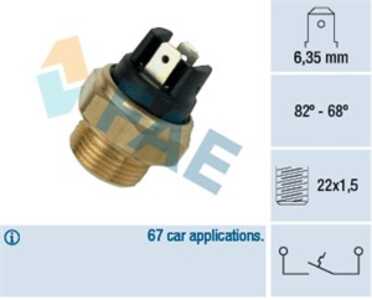 Temperaturswitch, kylarfläkt, peugeot, 0242.10, 0242.12, 1356060080, 1359398080, 1363095080, 1368628080, 16 075 106 80, 2044.04