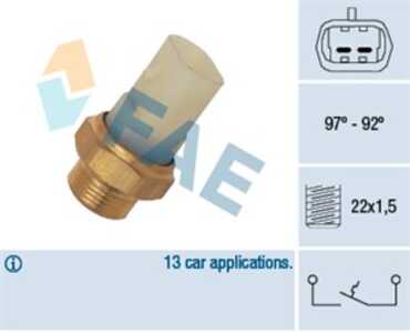 Temperaturswitch, kylarfläkt, fiat cinquecento, seicento / 600, seicento / 600 skåp/halvkombi, opel omega b, 1341021, 7570837, 