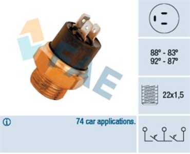 Temperaturswitch, kylarfläkt, citroën,peugeot, 1264.17, 95.495.385, 95.576.325, 95.612.640, LR 010675, QJB 500040, TS-532