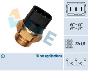 Temperaturswitch, kylarfläkt, vw transporter buss iii, transporter flak/chassi iii, transporter skåp iii, 0274 965, 1592945, 25