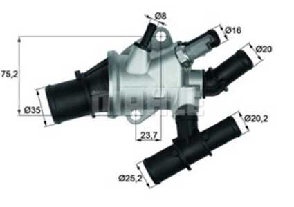 Termostat, kylvätska, alfa romeo 147, fiat bravo ii, stilo, stilo multi wagon, stilo van, lancia thesis, 0000060816681, 0060816